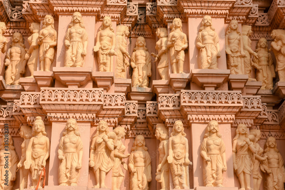 Architectural detail of Hindu temple Shashwat Dham near Sauraha on Nepal