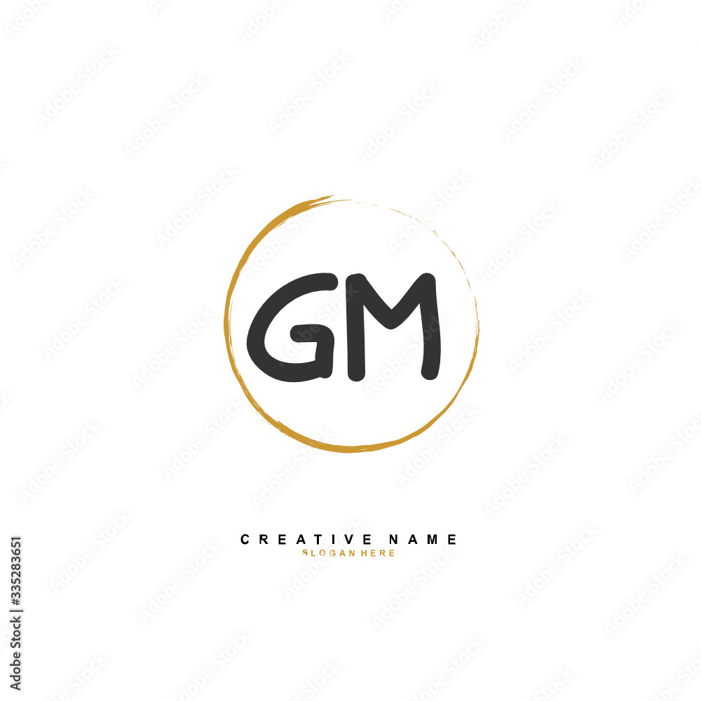 G M GM Initial logo template vector. Letter logo concept