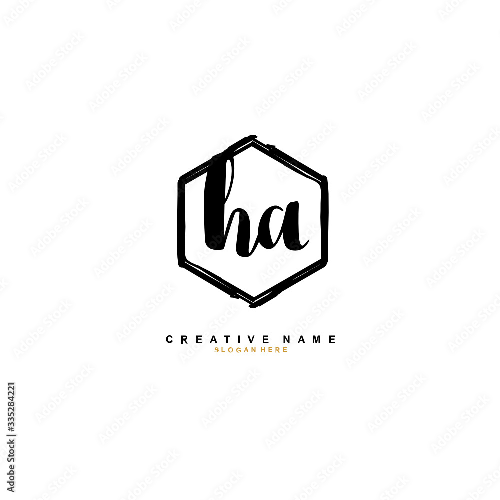 H A HA Initial logo template vector. Letter logo concept H A HA Initial logo template vector. Letter logo concept