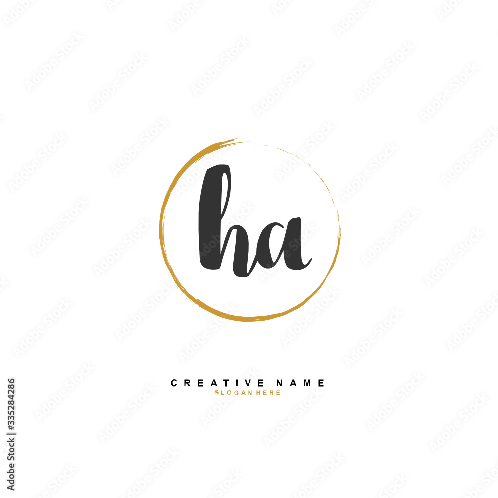 H A HA Initial logo template vector. Letter logo concept