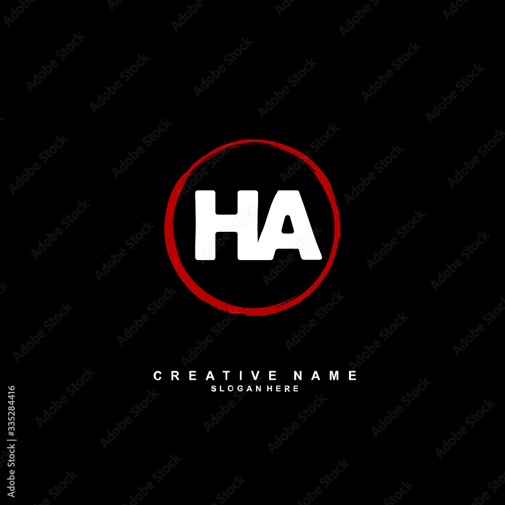 H A HA Initial logo template vector. Letter logo concept