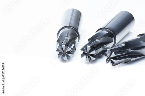 tools special drill reamer 6 teeth endmill cutting. Coating tialn. isolated carbide precision cut. Use with the machining center lathe solid and Drilling metal cast iron Aluminum metals automotive.