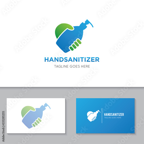 hand sanitizer logo and icon vector illustration design template