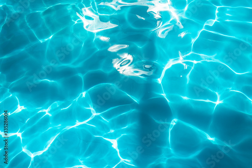 blue and clear water in the pool