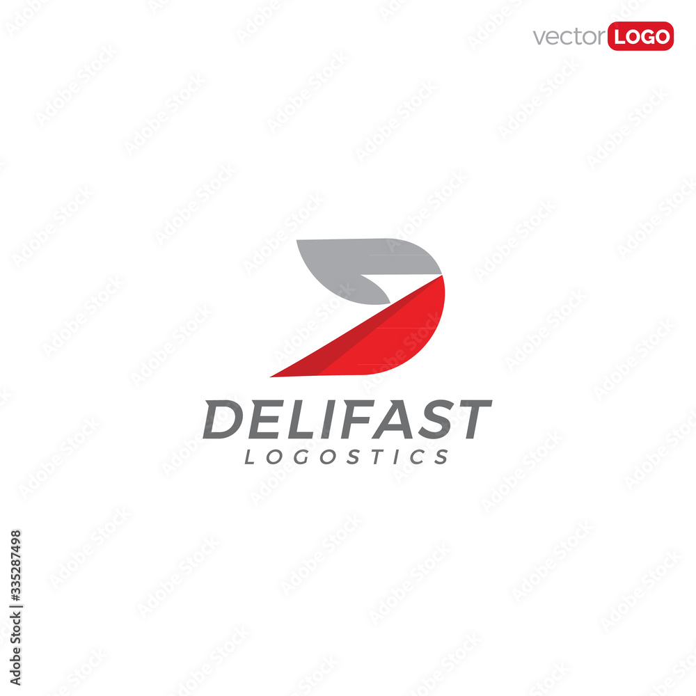 Fototapeta premium letter D with Abstract Plane icon/symbol/Logo Design Vector Template Illustration. best for logistics or delivery company
