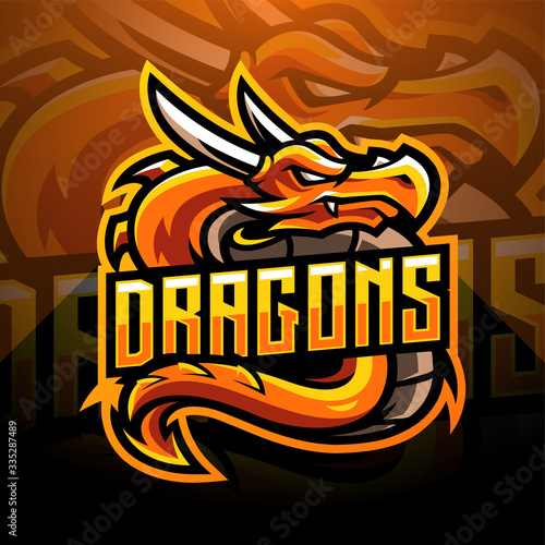 Dragon esport mascot logo design