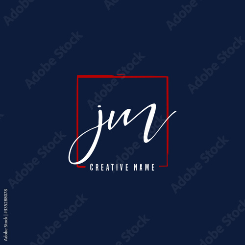 J M JM Initial logo template vector. Letter logo concept