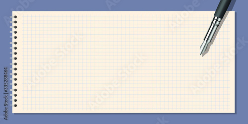 Le fond blanc d’une feuille de bloc-notes pour écrire un message. 