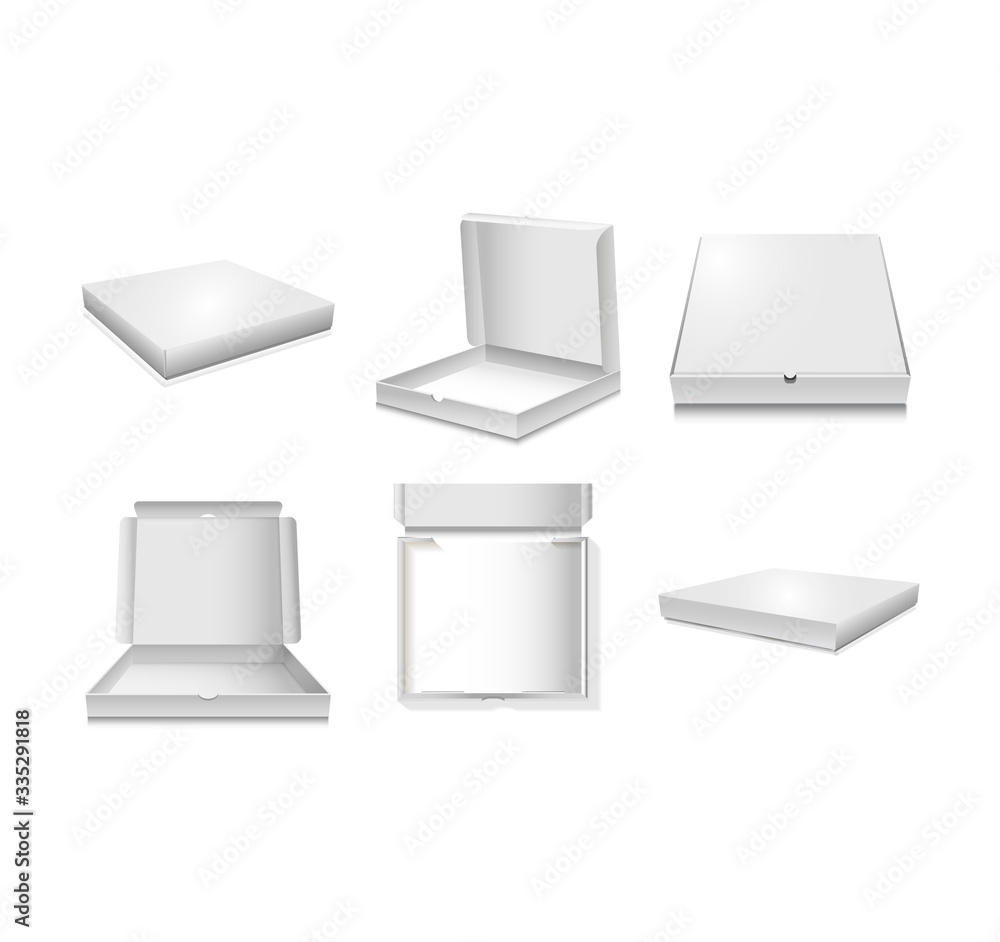 Big vector set of cardboard pizza boxes. Pizza box vector mock up. Big vector set of cardboard pizza boxes. Pizza box vector mock up.