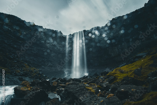The Faroe Waterfall long time exposure