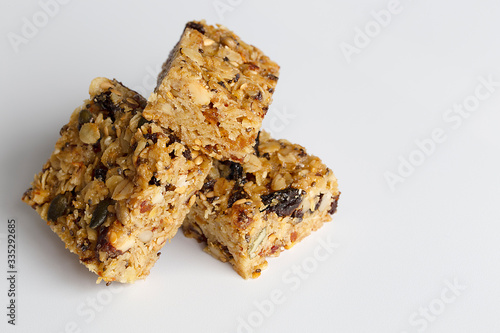 Oatmeal bars flap jack fruit nuts seeds healthy snacks