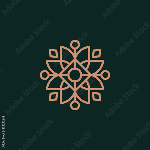 ornament logo icon vector design. Elegant premium ornament vector logotype symbol