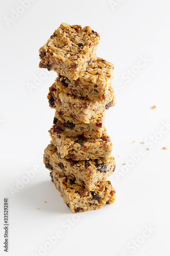 Oatmeal bars flap jack fruit nuts seeds healthy snacks