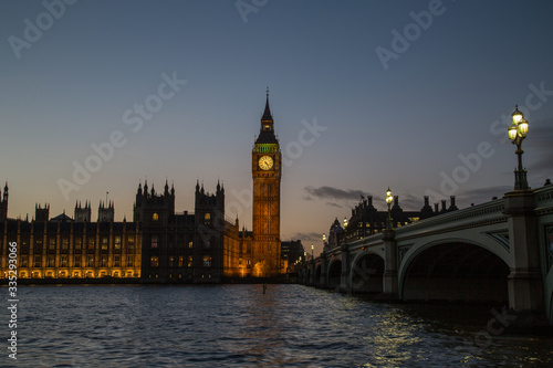 Houses of Parliament, Palace of Westminster, London, dusk © Kate Cooper