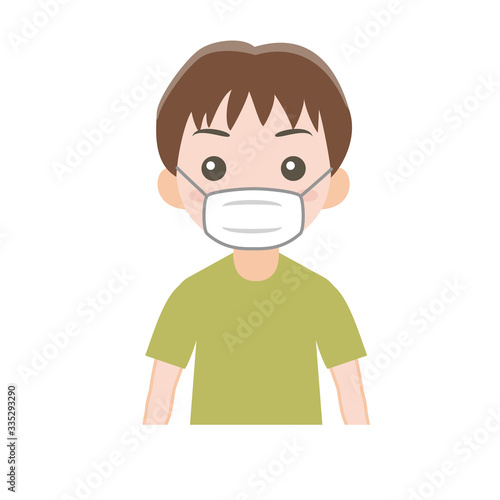 感染症対策でマスクをした男の子