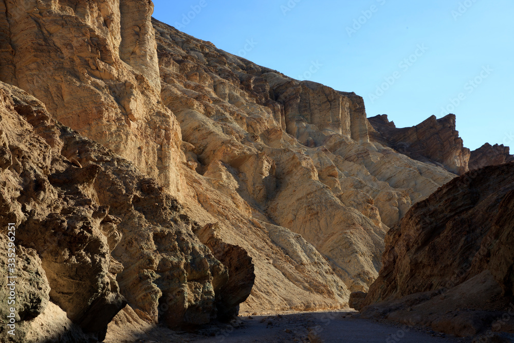 California / USA - August 22, 2015: The landscape at Golden Canyon in Death Valley National Park, California, USA