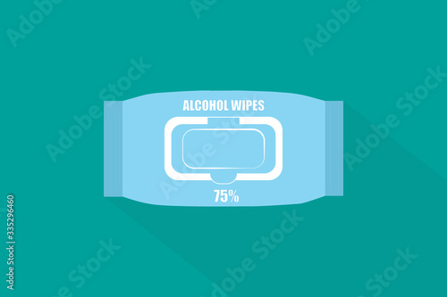 vector alcohol wipes package, antibacterial, disinfection, sterilization
