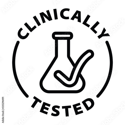 clinically tested black outline icon
