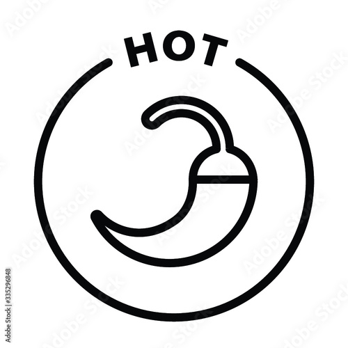 hot chilli black outline icon