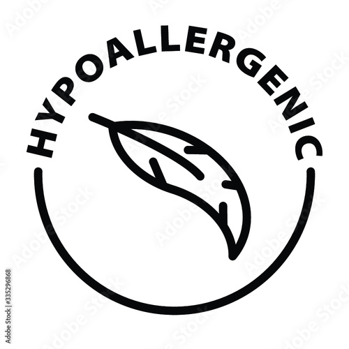 hypoallergenic round black outline icon photo