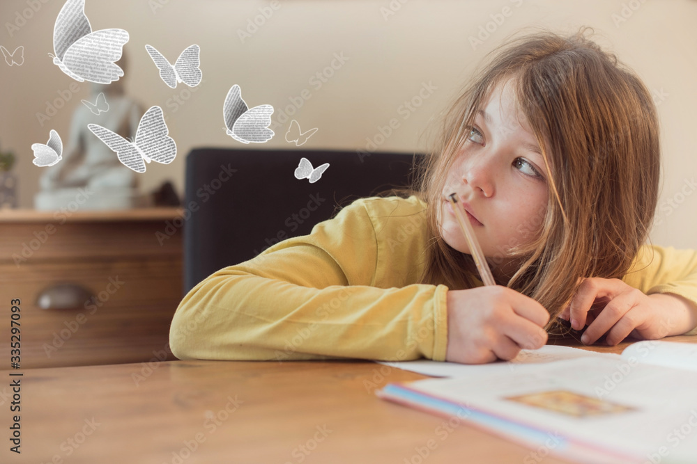child having difficulty doing homework at home child having difficulty doing homework at home