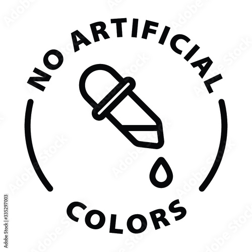no artificial colors black outline icon