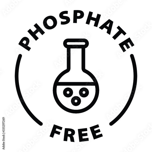 Phosphate free black outline icon