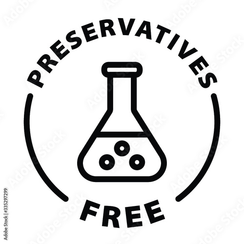 Preservatives free black outline icon