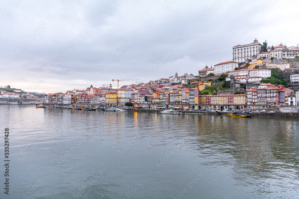 Porto, Portugal : 12 April 2016 : Old town of Porto and river Douro at sunset, Portugal. Porto, Portugal : 12 April 2016 : Old town of Porto and river Douro at sunset, Portugal.