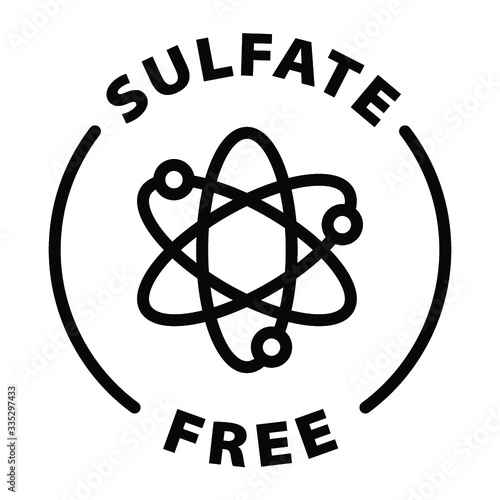 Sulfate free black outline icon