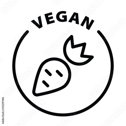 Vegan outline black badge icon