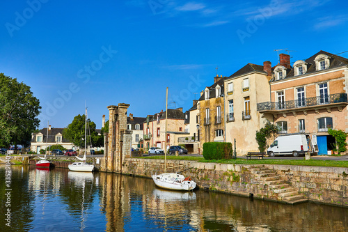 Image of Redon, Brittany, France, from the river Vilaine