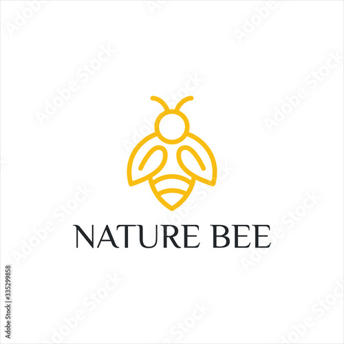 Bee logo icon concepts bee logo vector abstract template with white background