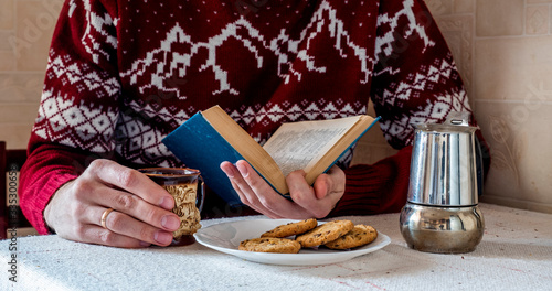man is reading a book
