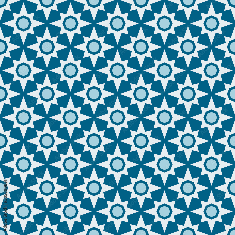 Fototapeta premium Japanese Geometric Star Vector Seamless Pattern