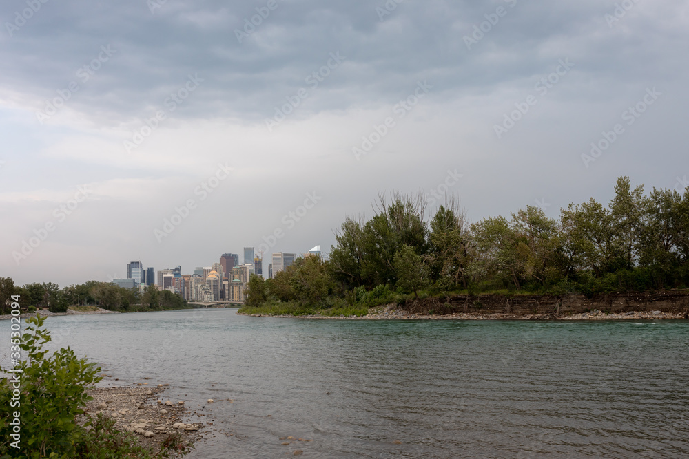 Bow River and Calgary City, Alberta, Canada