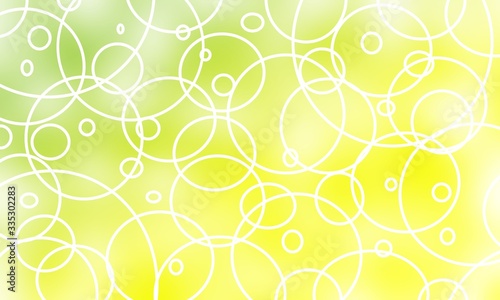 Fond avec cercles hétéroclites  dans les teintes de jaune et vert.