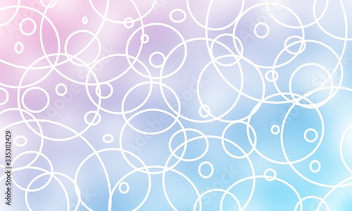 Fond abstrait, avec cercles hétéroclites, dans les teintes bleu et rose.