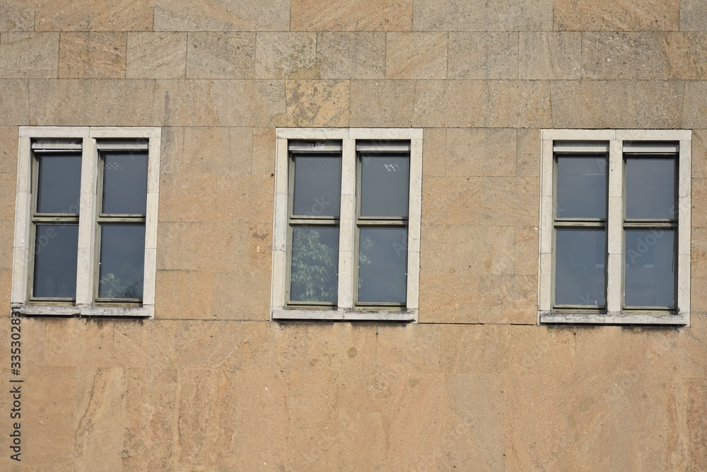 Windows at old abandoned Tempelhofer Feld in Tempelhof Berlin Germany