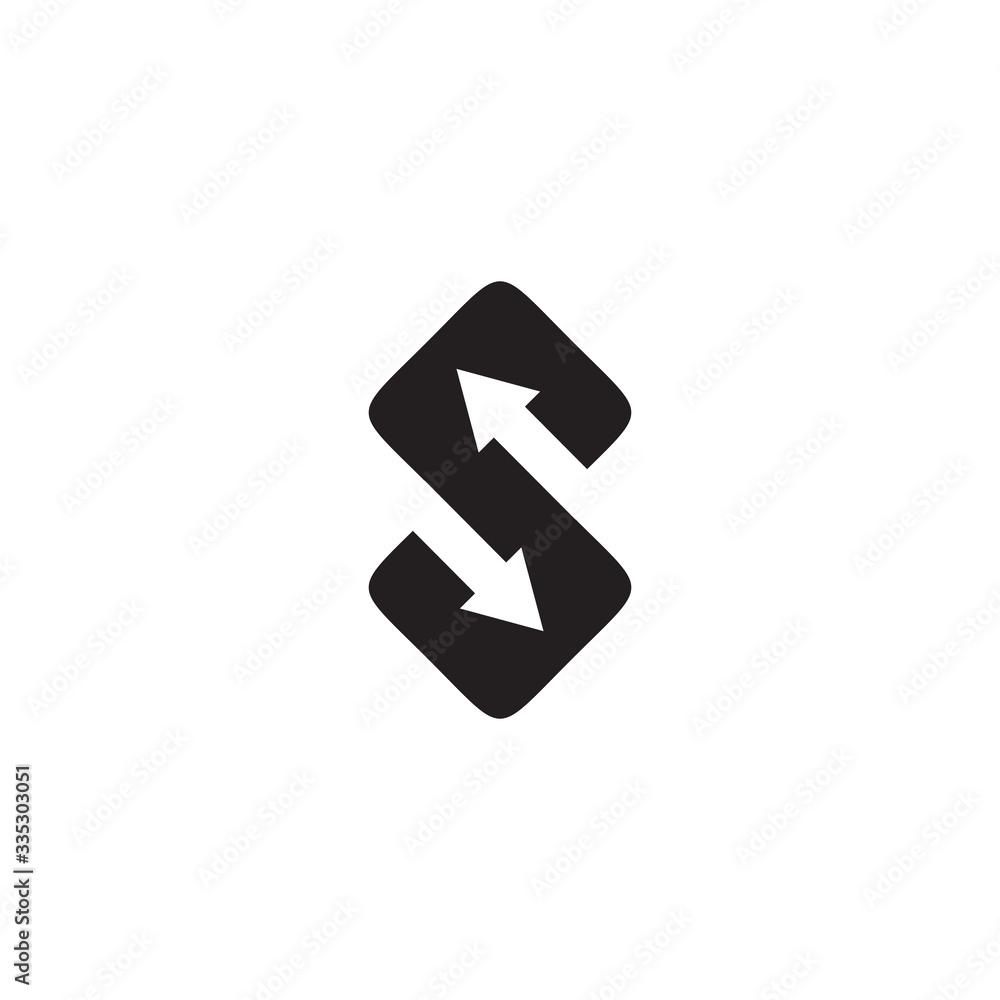 S letter initial icon logo design incorporated with arrow sign S letter initial icon logo design incorporated with arrow sign