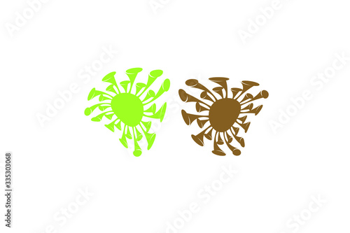 Corona Virus Icon Vector Logo Template Illustration Design.