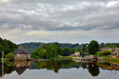 Image of la Vilaine River, Lock, Ecluse, Brittany, France