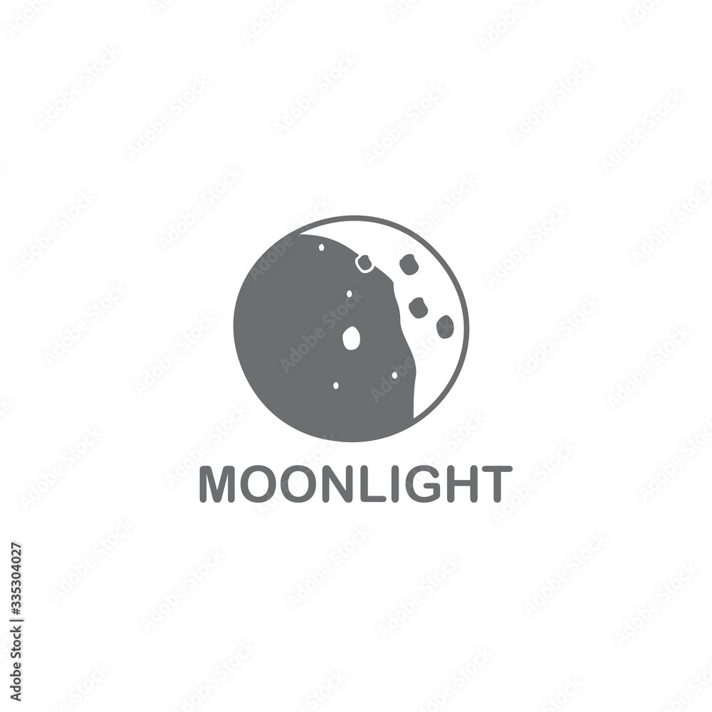 Moon surface icon logo design template - obrazy, fototapety, plakaty 