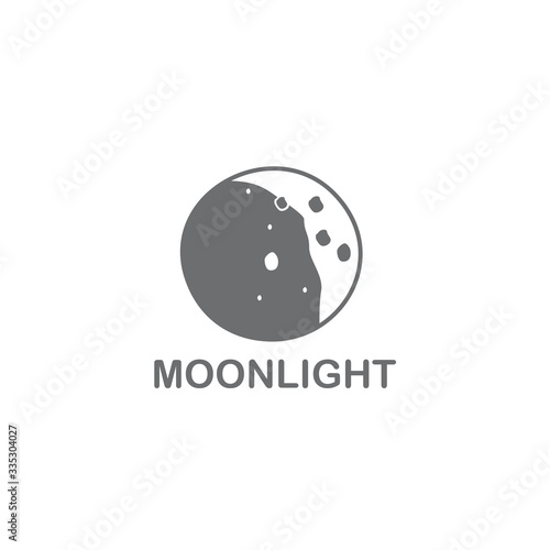 Moon surface icon logo design template