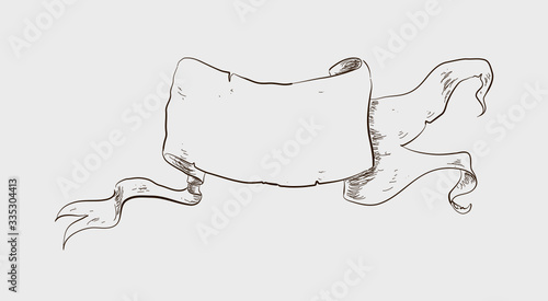 Beautiful hand drawn Ink Banderole