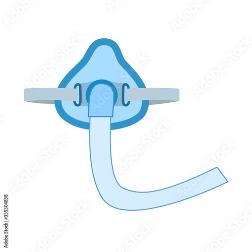 Mask for artificial respiration. Forced mechanical ventilation lungs. Isolated vector EPS10.