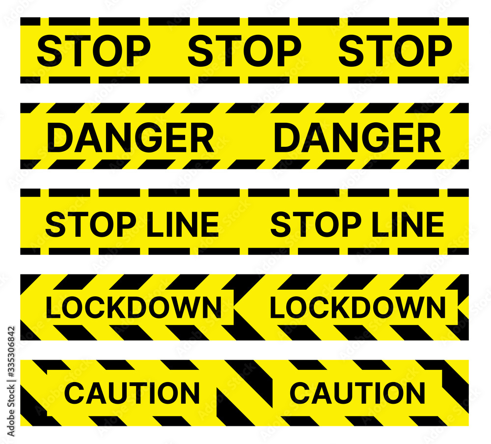 Fototapeta premium Restrictive stop marking tape pattern seamless line