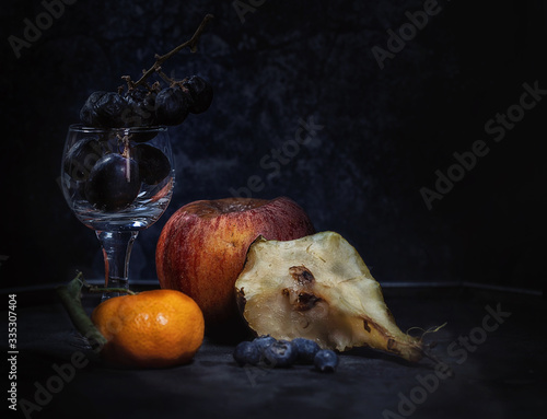 still Life  dark food rotten  Fruits 