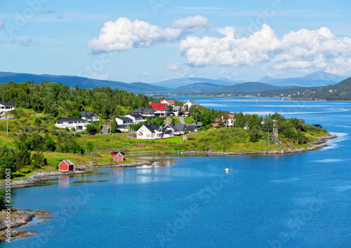 View from Gisund Bridge, Norway.