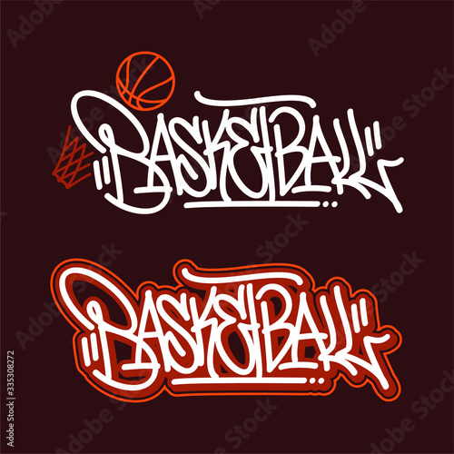 Hand Sketched Basketball Vector Typography As Logotype, Badge and Icon, Postcard, Card, Invitation, Flyer, Banner Template.